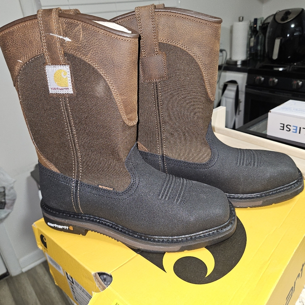 Carhartt square toe waterproof 11-inch steel toe wellington